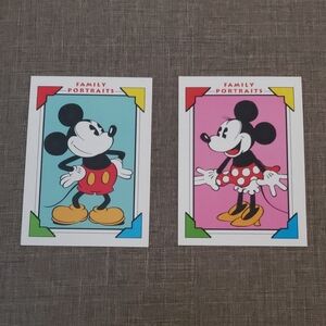 1991 Impel Disney Collector Family Portraits Mickey & Minny # 100/#101 - Vintage